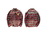 False Perception Smiley Red Plaid Shirt