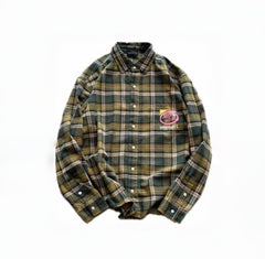 False Perception Angle Inside Green Plaid Shirt