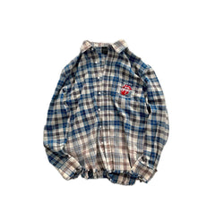 False Perception Tongue Logo Plaid Shirt