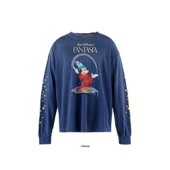Saint Michael Sorcerer Mickey Washed Navy Long Sleeve
