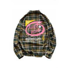 False Perception Angle Inside Green Plaid Shirt