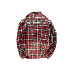 False Perception Smiley Red Plaid Shirt