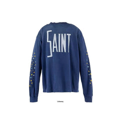 Saint Michael Sorcerer Mickey Washed Navy Long Sleeve