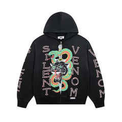 Duaa Black Tattoo Zip Hoodie