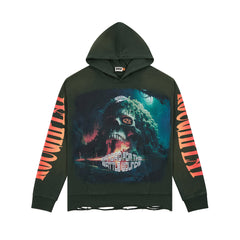 Rough Play Jungle Skull Distressed Hoodie
