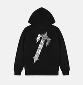 Trapstar Decoded Paisley Monochrome Edition Hoodie Black