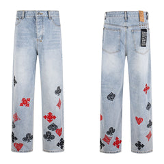 Playing Card Wide Leg Jeans