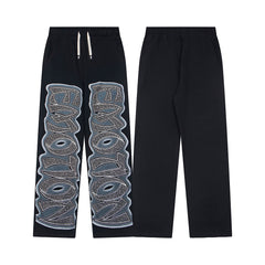 Rhinestone Letter Sweatpants