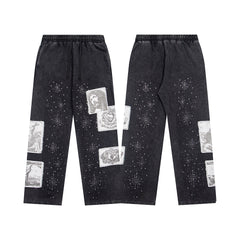 Rhinestone Wide Leg Sweatpants