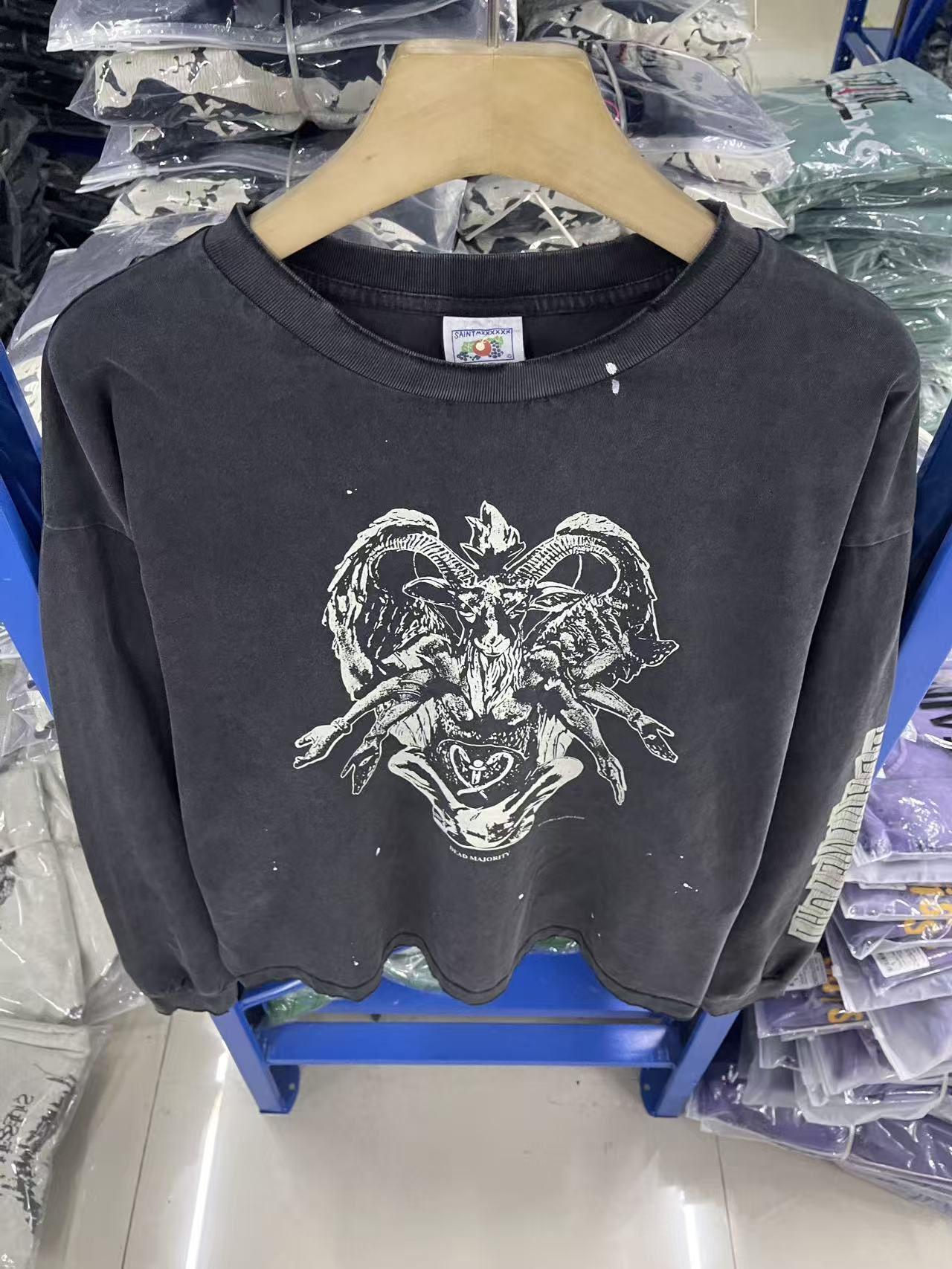 Saint Michael Angel Demon Vintage Long Sleeve