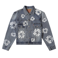 Floral Wreath Denim Jacket