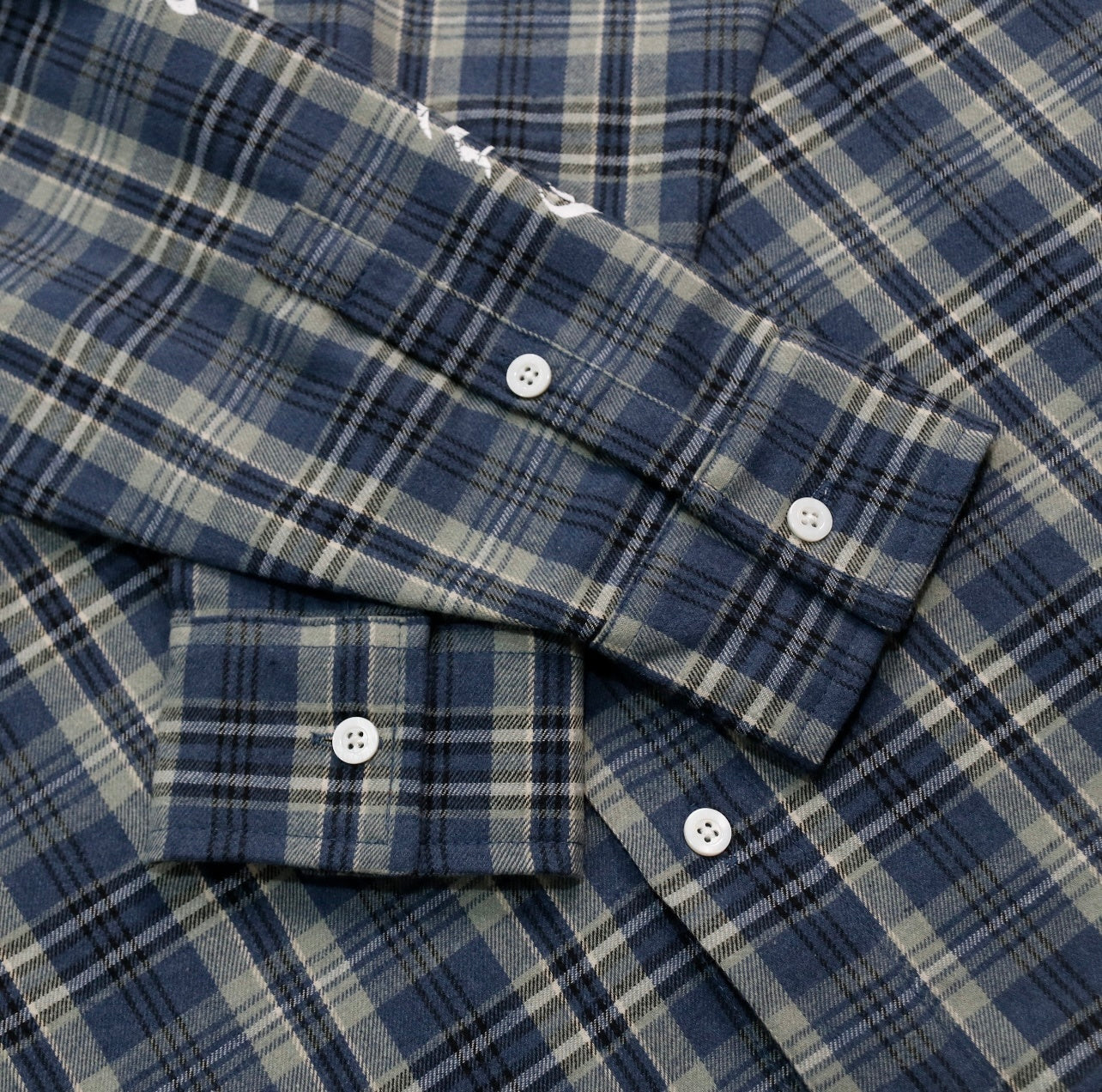 False Perception Cross Plaid Long‑Sleeve Shirt