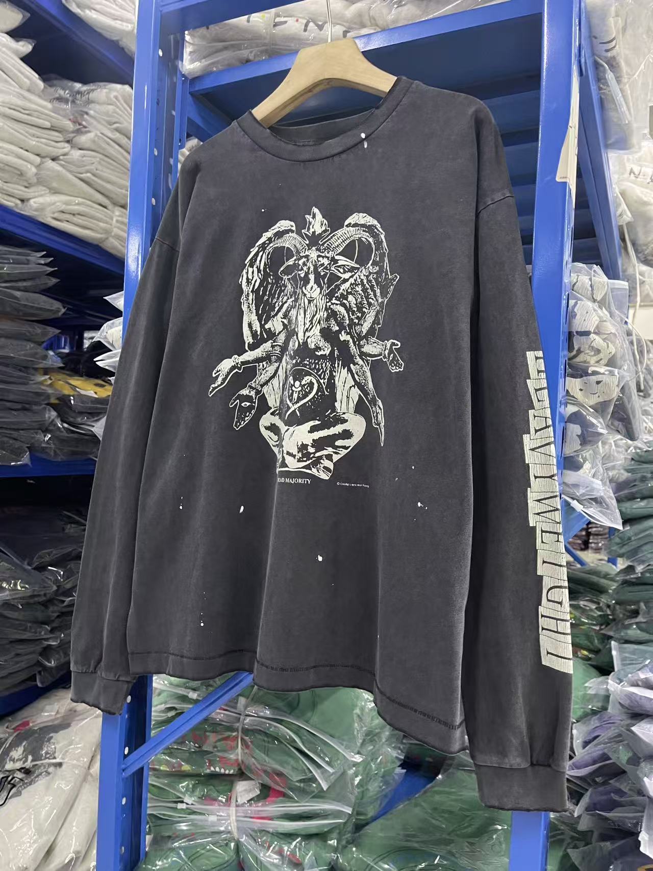 Saint Michael Angel Demon Vintage Long Sleeve