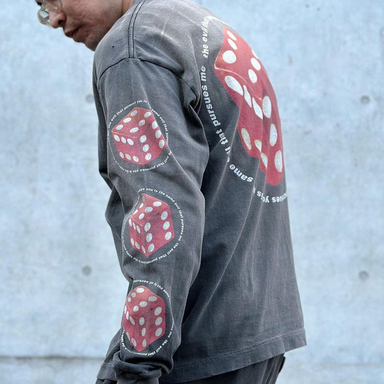 Saint Michael Dice Graphic Washed Long Sleeve