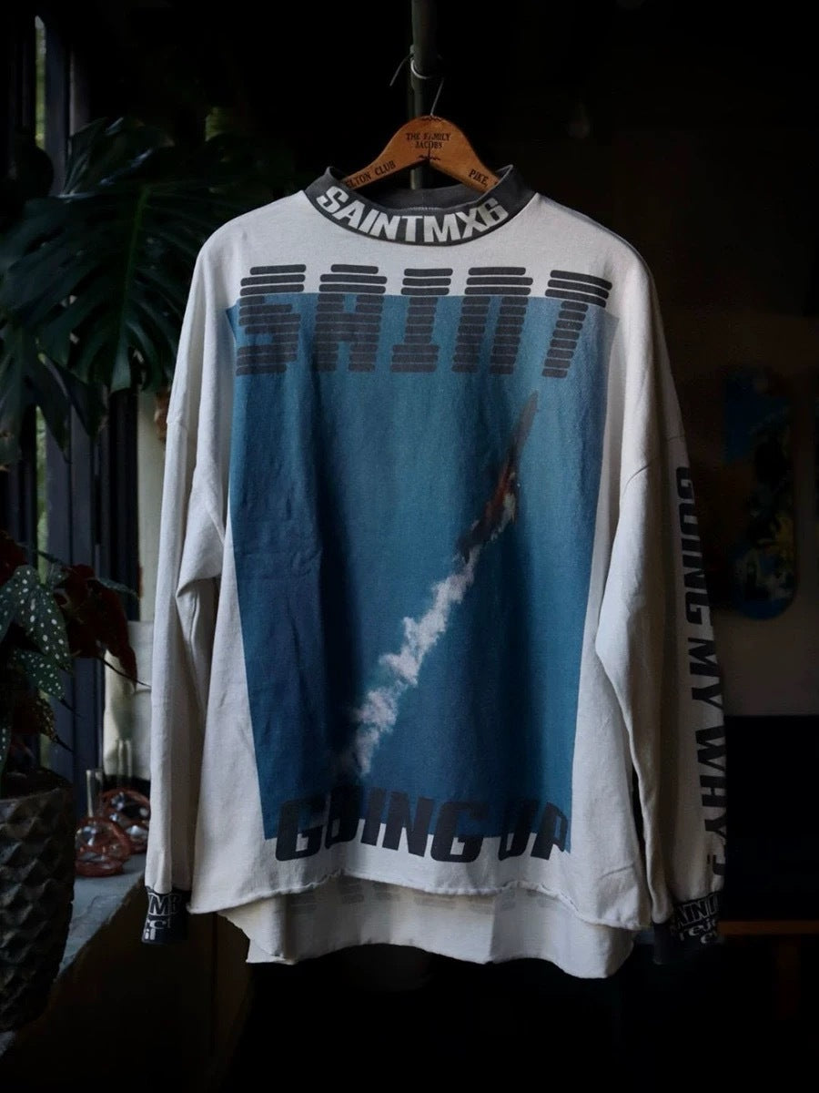 Saint Michael Going Up Rocket Vintage Washed Long Sleeve