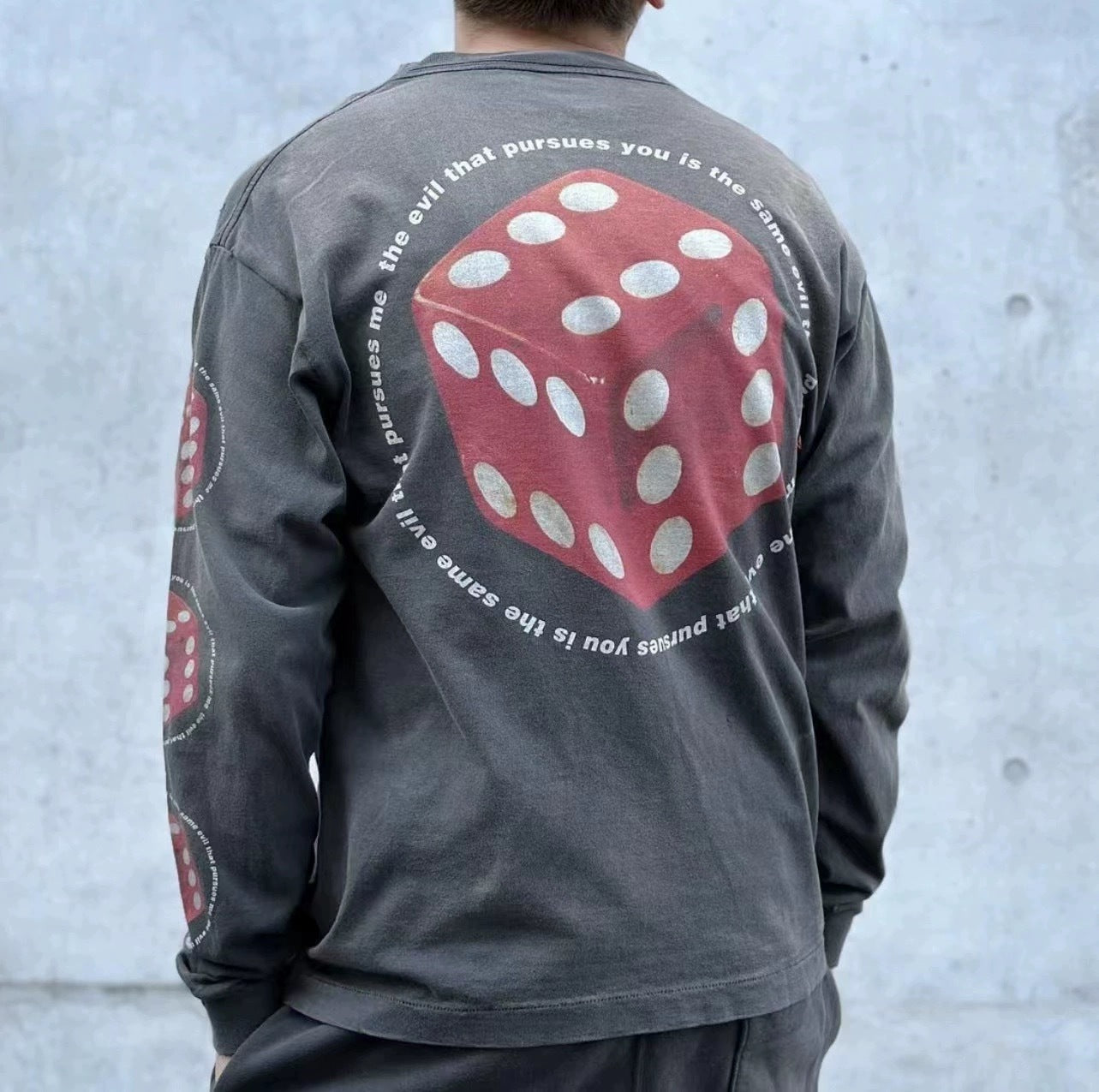 Saint Michael Dice Graphic Washed Long Sleeve