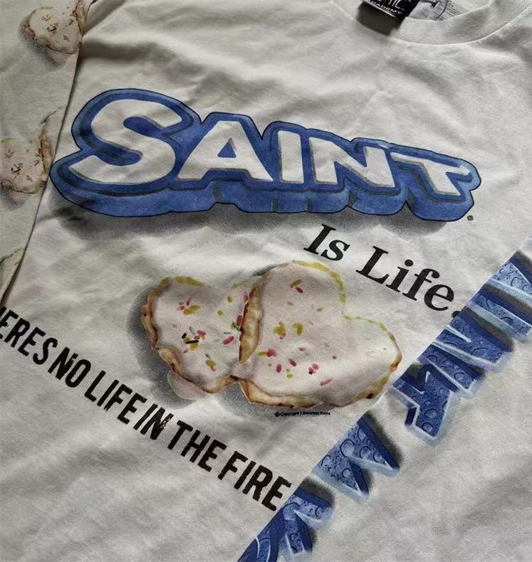 Saint Saint Is Life White Graphic Washed Long Sleeve