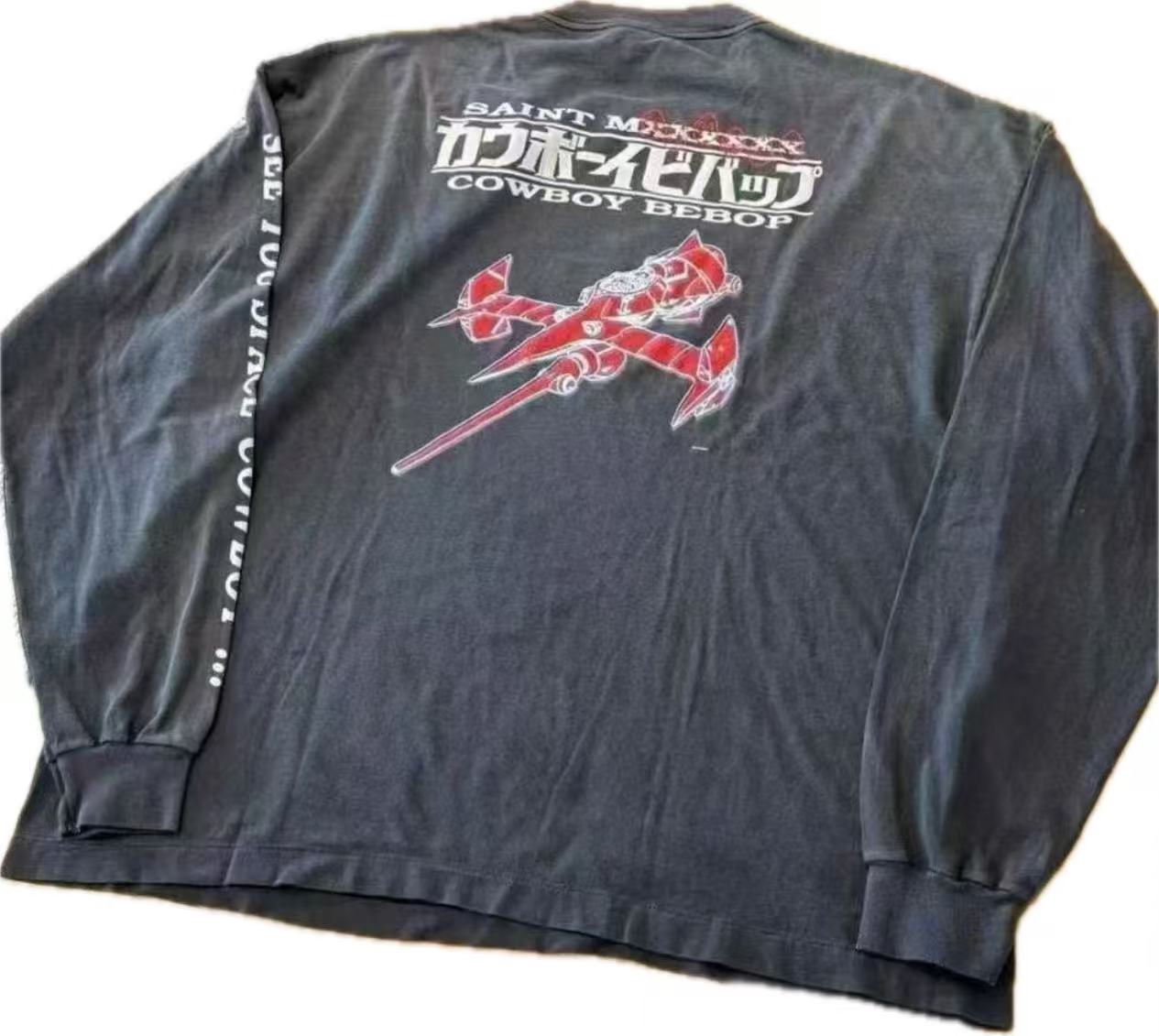 Saint Michael Cowboy Bebop Anime Washed Long Sleeve