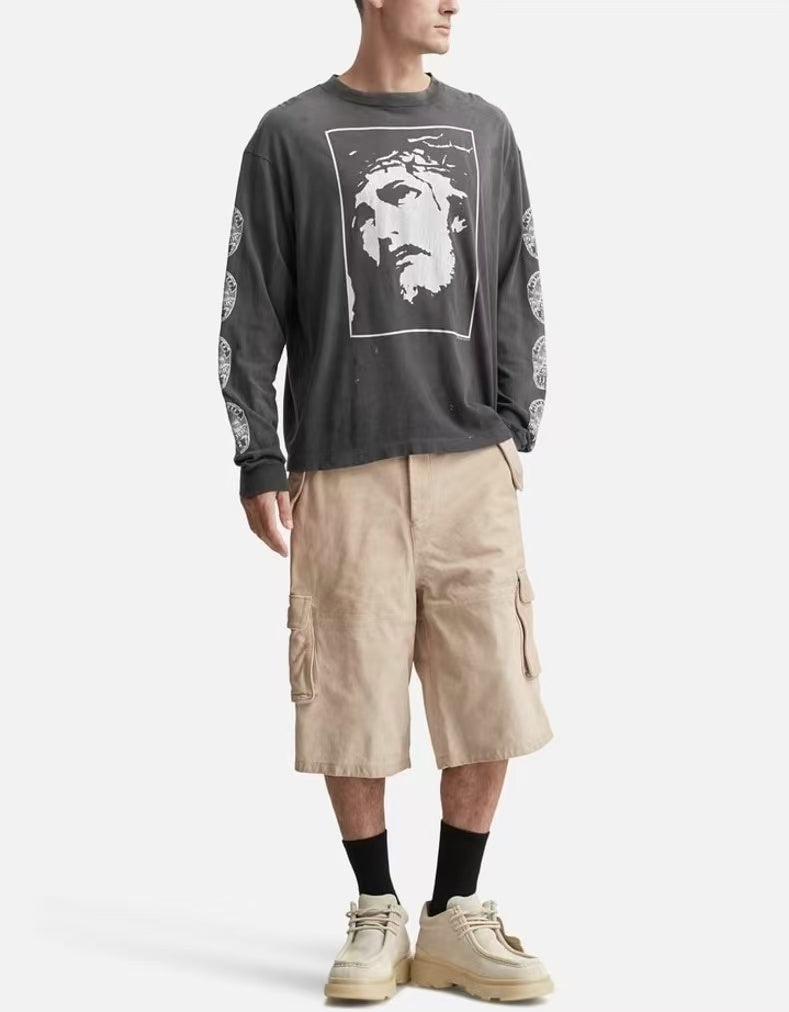 Saint Michael Sacred Love Saint Portrait Washed Long Sleeve