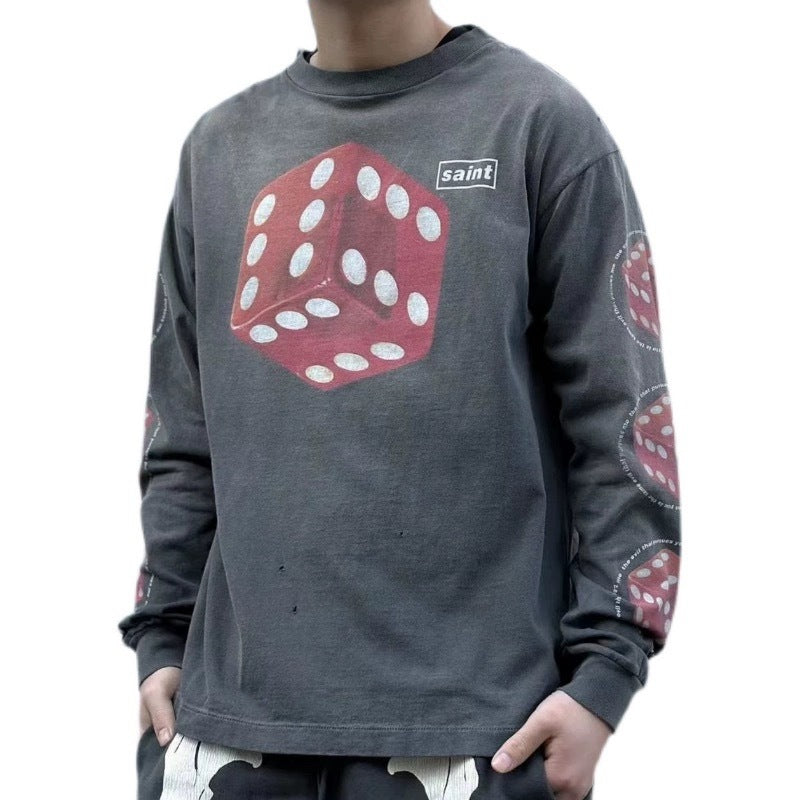 Saint Michael Dice Graphic Washed Long Sleeve