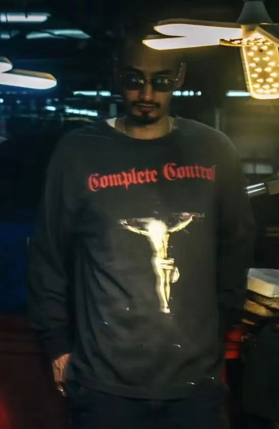Saint Michael Complete Control Crucifix Washed Long Sleeve