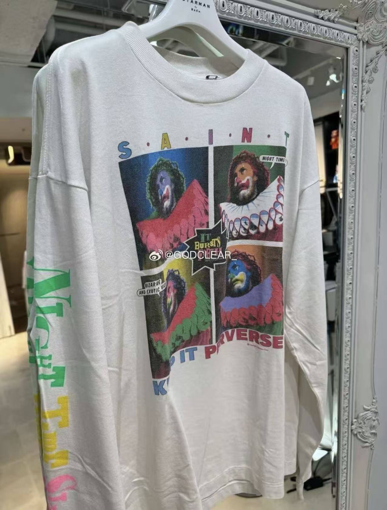 Saint Michael Clown Collage Vintage Long Sleeve