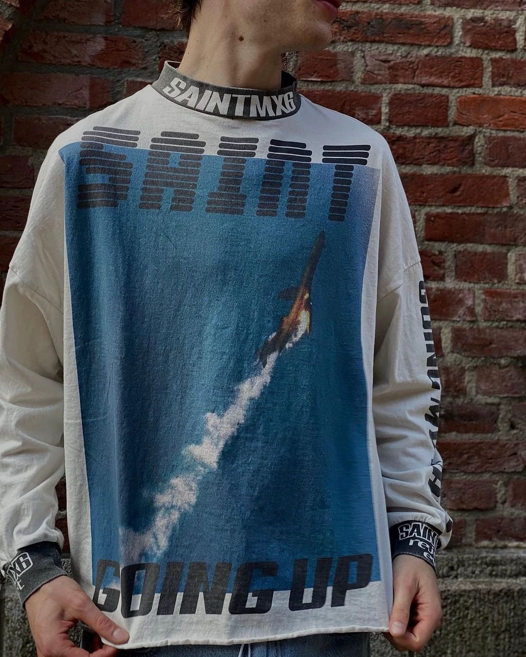 Saint Michael Going Up Rocket Vintage Washed Long Sleeve