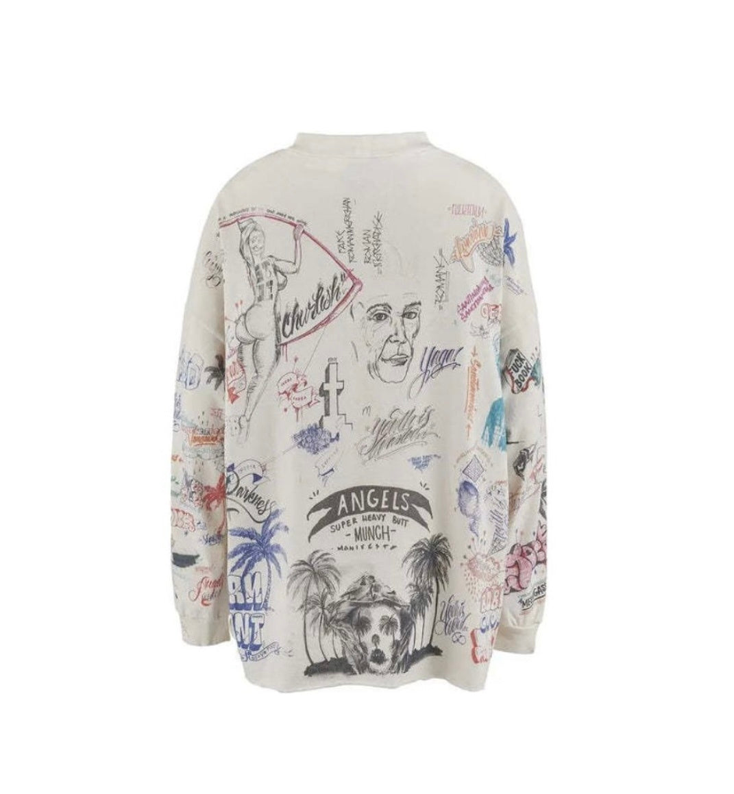 Saint Michael LA Graffiti Vintage Washed Long Sleeve