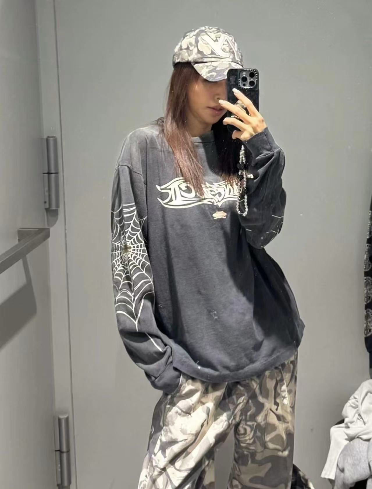 Saint Michael Insanity Spider Web Washed Long Sleeve