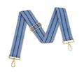 Crossbody Strap - Light Blue and White Chevron (Gold Hardware)