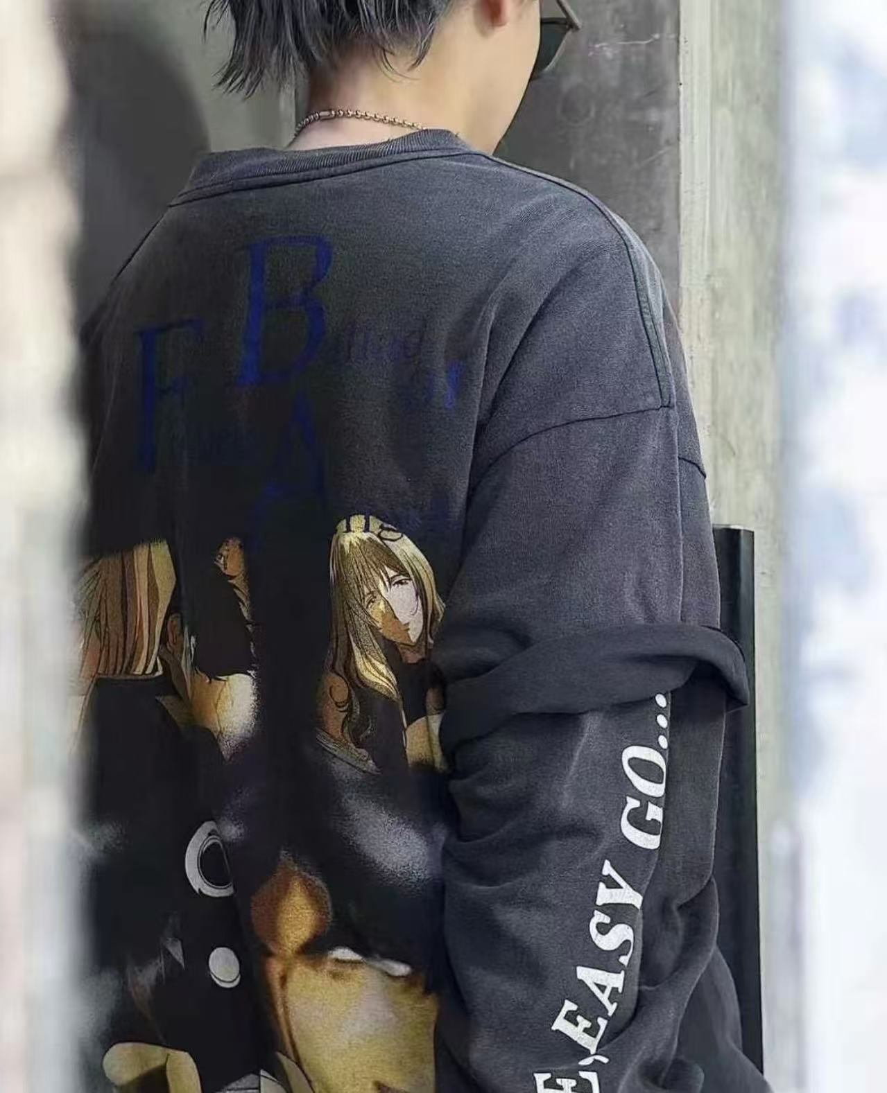 Saint Michael FBA Anime Photo Washed Long Sleeve
