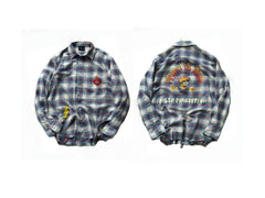 False Perception Sun Graphic Plaid Shirt