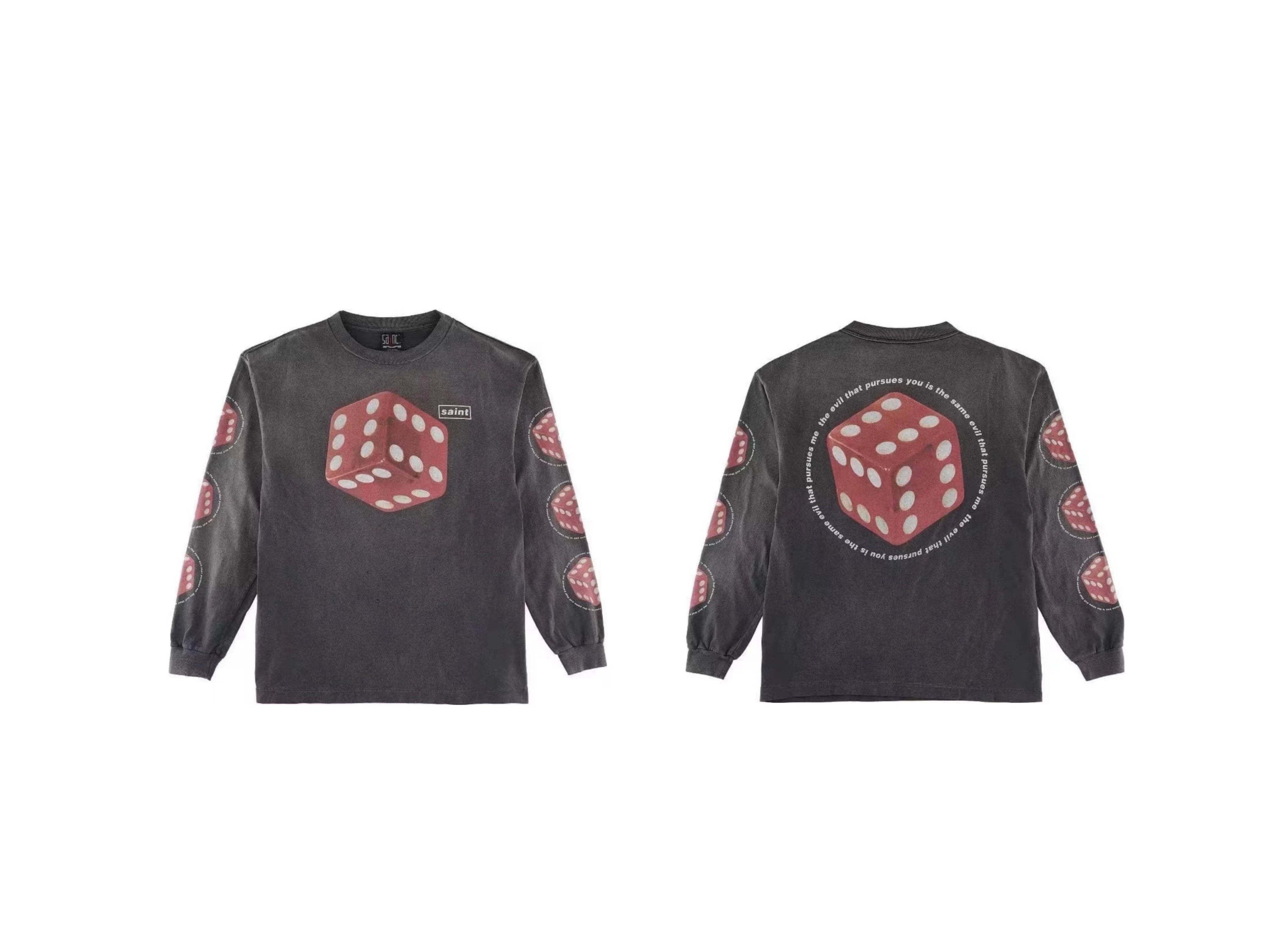 Saint Michael Dice Graphic Washed Long Sleeve