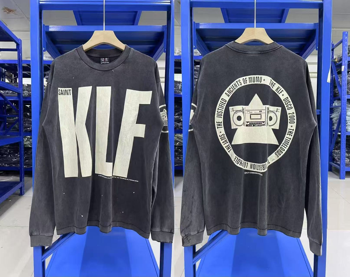 Saint Michael KLF Cream Graphic Washed Long Sleeve