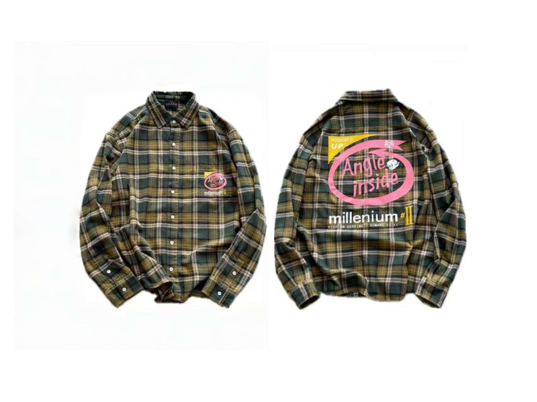 False Perception Angle Inside Green Plaid Shirt