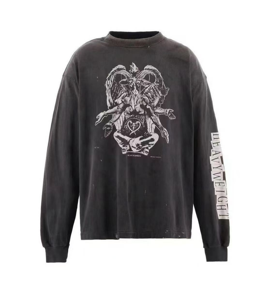 Saint Michael Angel Demon Vintage Long Sleeve