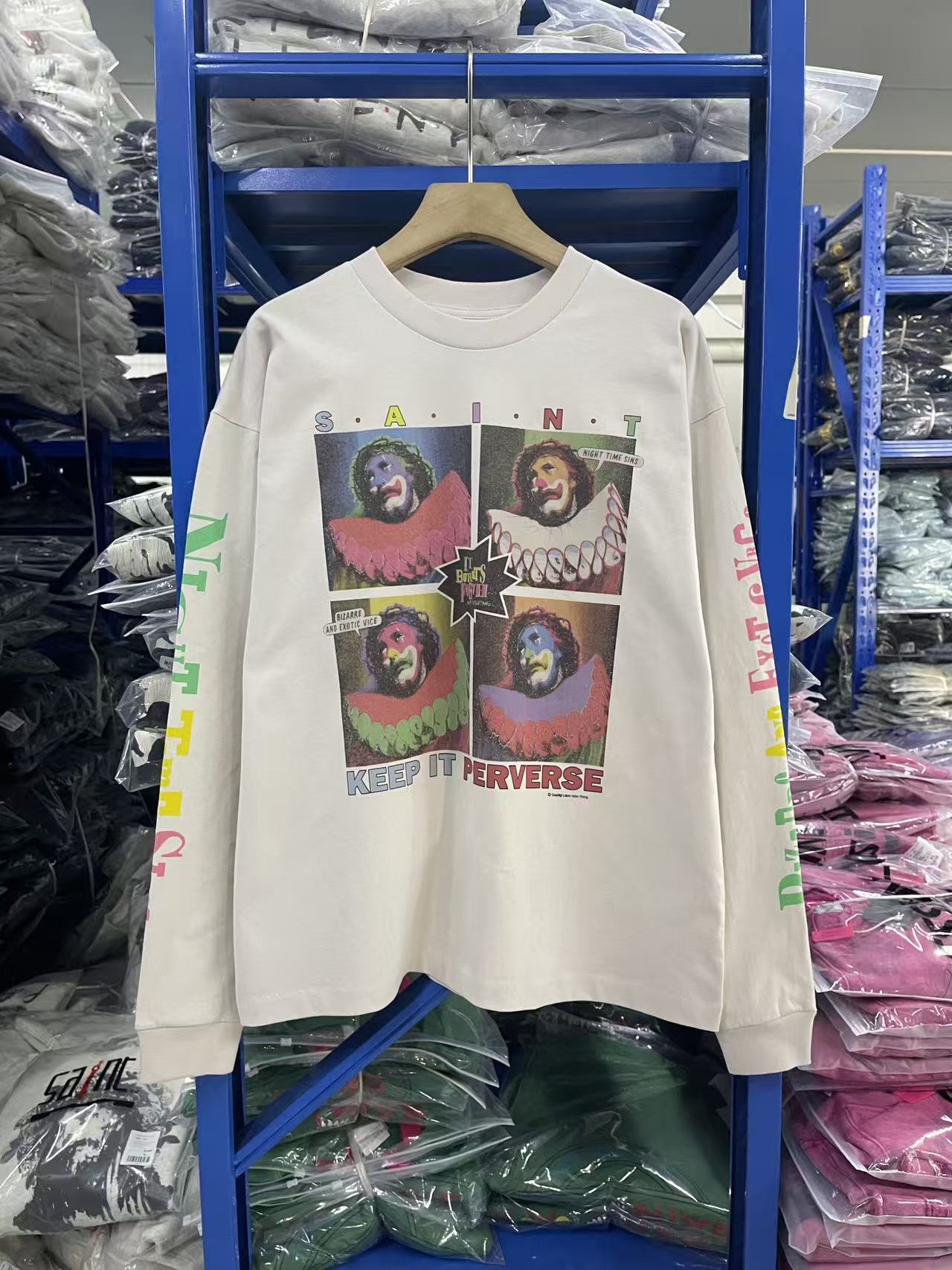 Saint Michael Clown Collage Vintage Long Sleeve