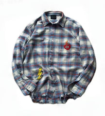 False Perception Sun Graphic Plaid Shirt
