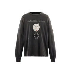 Saint Michael Devil Cartoon Cross Vintage Long Sleeve