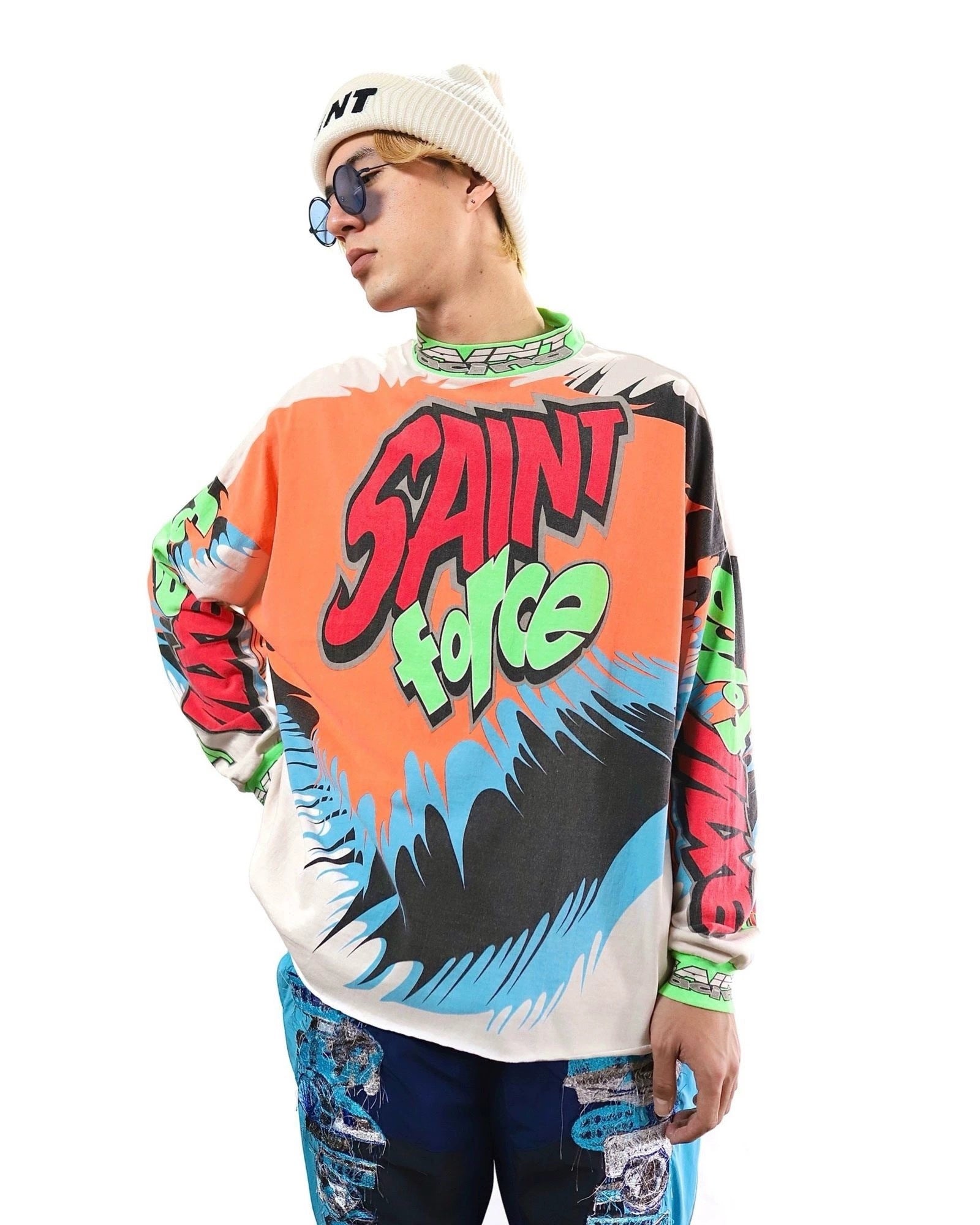 Saint Michael Saint Force Graffiti Vintage Washed Long Sleeve
