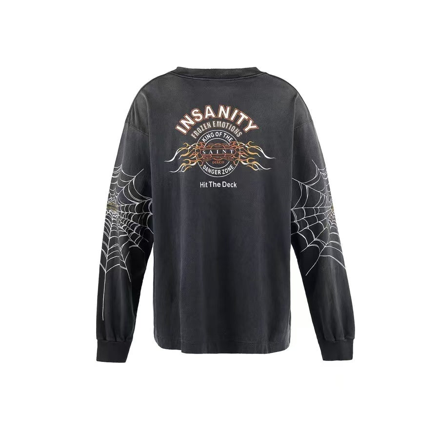 Saint Michael Insanity Spider Web Washed Long Sleeve