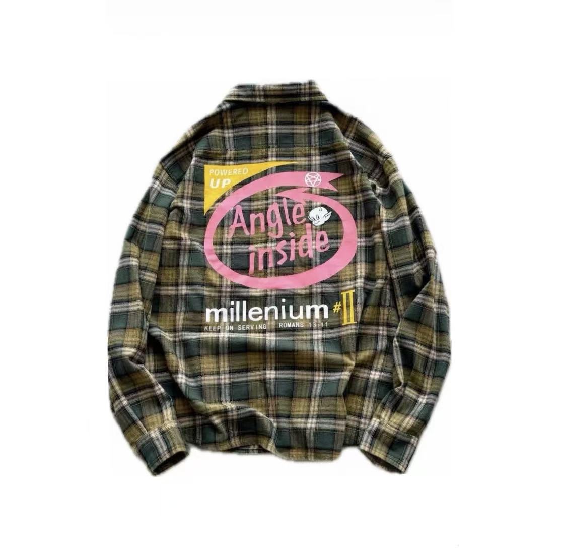 False Perception Angle Inside Green Plaid Shirt