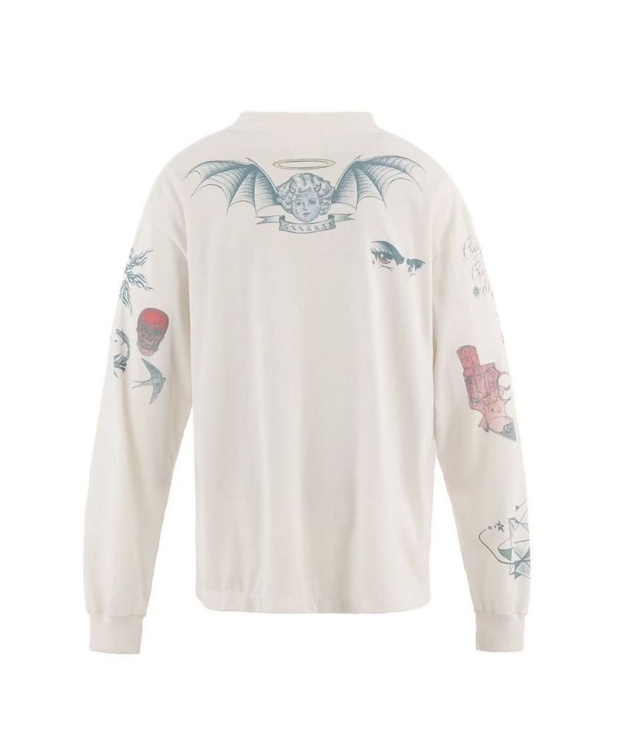 Saint Michael Tattoo Art Vintage Long Sleeve