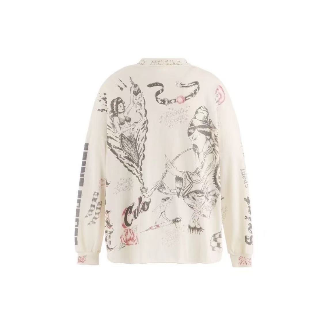 Saint Michael Sketch Doodle Vintage Long Sleeve