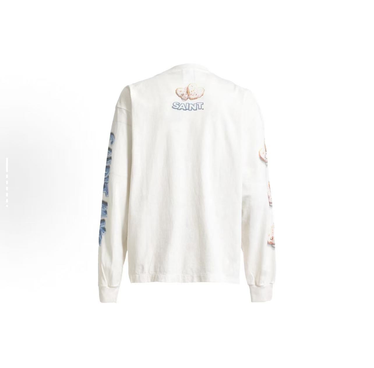 Saint Saint Is Life White Graphic Washed Long Sleeve