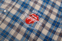 False Perception Tongue Logo Plaid Shirt