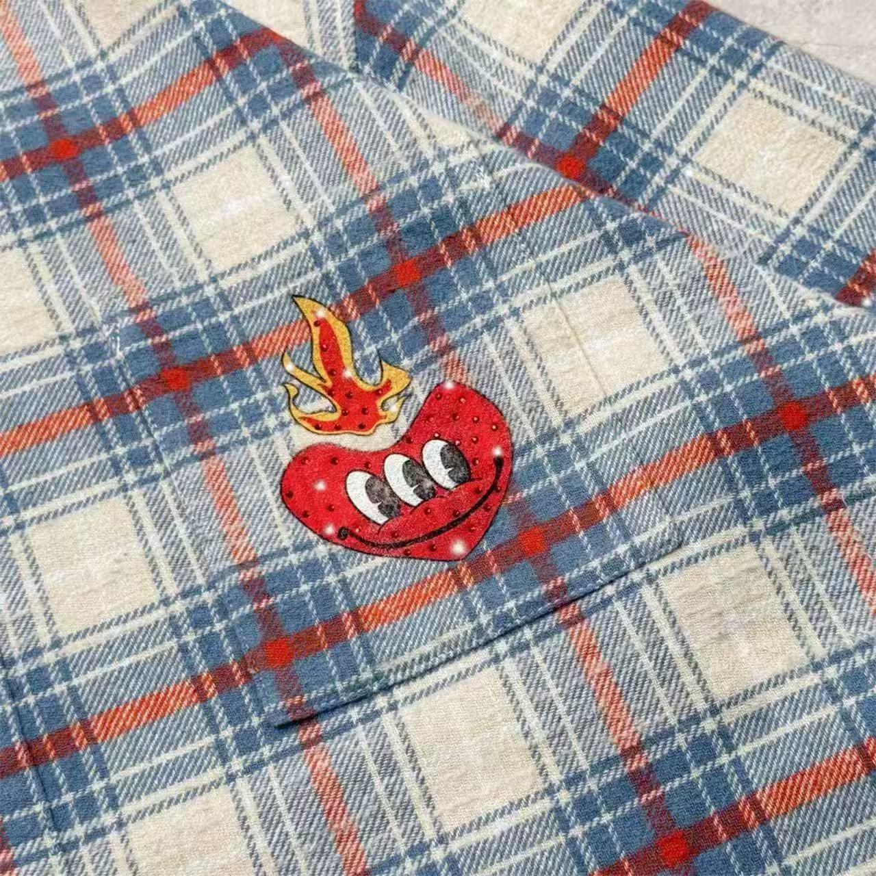 False Perception Sun Graphic Plaid Shirt