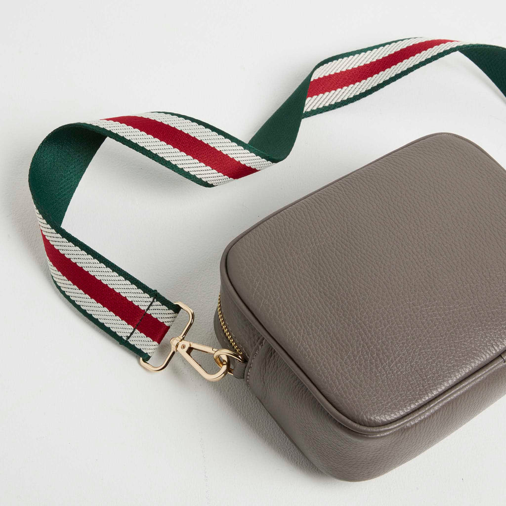 Crossbody Strap - Green Stripe (Gold Hardware)