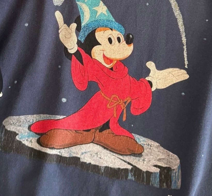 Saint Michael Sorcerer Mickey Washed Navy Long Sleeve