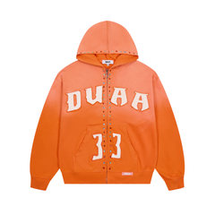 Duaa Green Rhinestone Zip Hoodie